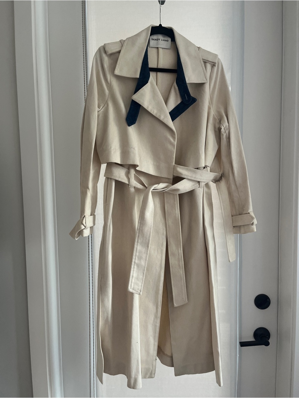 Sandy Liang Denim Trench Coat